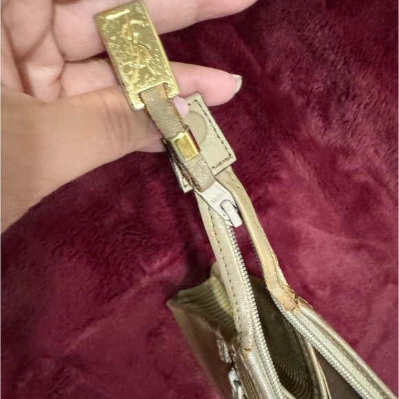 YSL Large Vintage Clutch - Dark Gold and Tan with monogrammed lining - Picture 8 of 16
